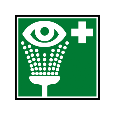 Placa de identificación para lavaojos de emergencia